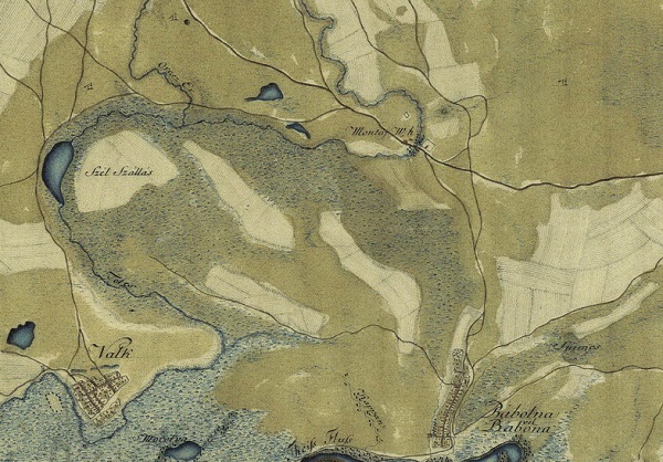 Montaj csárda, első katonai felmérés térképe